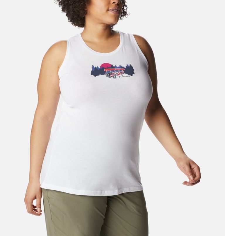 Women's Columbia Bluff Mesa Tanks White | Plus Size CA-U1A38